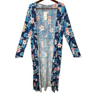 NWT BeautyTalk Women's Boho Waist Tie Long Sleeve Floral Maxi Dress